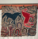 Abstract Hooked Rug -  Galloping Horses