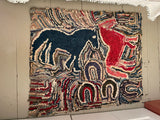 Abstract Hooked Rug -  Galloping Horses