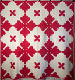 Hawaiian Applique Red and White Quilt