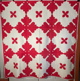 Hawaiian Applique Red and White Quilt