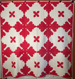 Hawaiian Applique Red and White Quilt