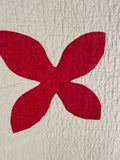 Hawaiian Applique Red and White Quilt