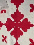 Hawaiian Applique Red and White Quilt