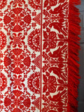 Red and Ecru Jacquard Coverlet