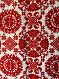 Red and Ecru Jacquard Coverlet