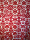 Red and Ecru Jacquard Coverlet