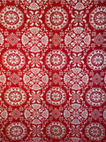 Red and Ecru Jacquard Coverlet