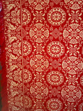 Red and Ecru Jacquard Coverlet