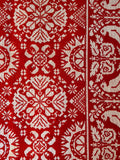 Red and Ecru Jacquard Coverlet