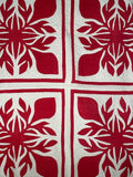 Hawaiian Red and White Applique Quilt