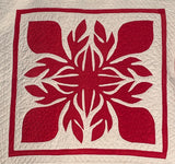 Hawaiian Red and White Applique Quilt