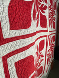 Hawaiian Red and White Applique Quilt