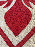 Hawaiian Red and White Applique Quilt