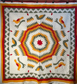 Mennonite Star Quilt with Birds